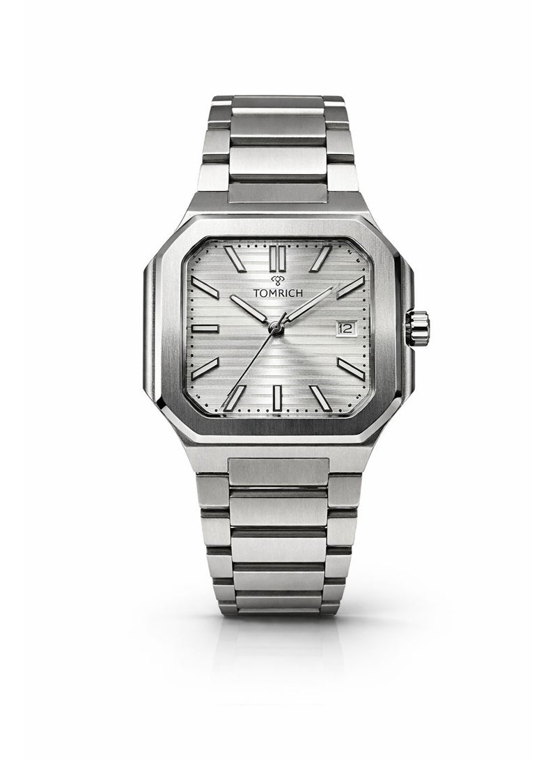 TOMRICH Vertex Men’s Luxury Analog Watch Stainless Steel Square Case White  Dial Wrist Watch TR1002M - Image 1