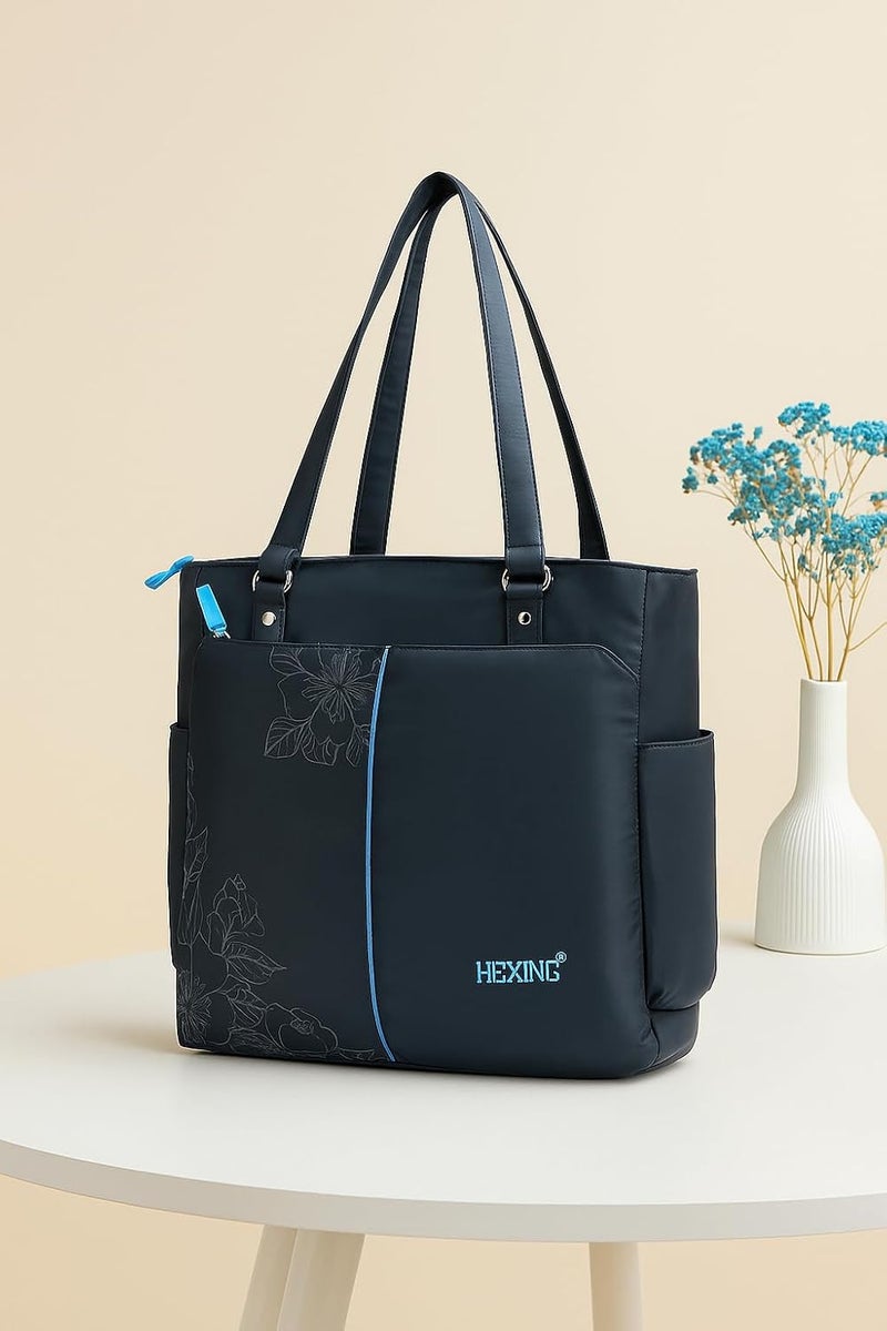 HENXING Hexing Stylish 20L Tote Bag for Women – Floral Design, Lightweight & Waterproof Large Shoulder Handbag – Durable, Elegant, Versatile for Office, Travel, College - Image 2