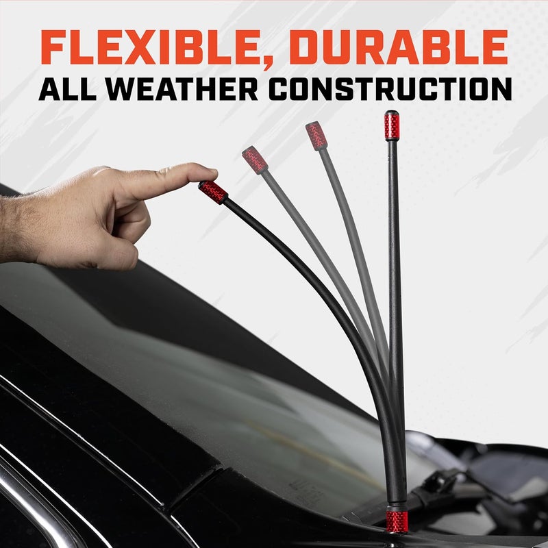 Votex The Spartan 13 3/4 Inch Rubber Antenna for Ford Trucks with Red Carbon Fiber Trim - Image 4