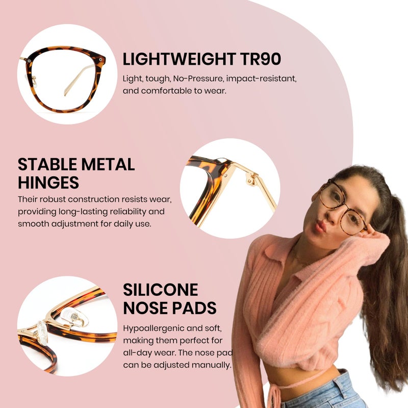 Cyxus Blue Light Glasses for Woman, Fashion Computer Glasses on Office Reduce Eye Strain Anti Migraine for Working Reading - Image 4