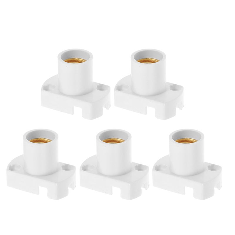 5pcs Light Socket Mounted Narrow Wall Rectangular Lamp Holder Screw Base Easy Installing Light Socket For Home Office Indoor Lighting Safe Use - Image 1