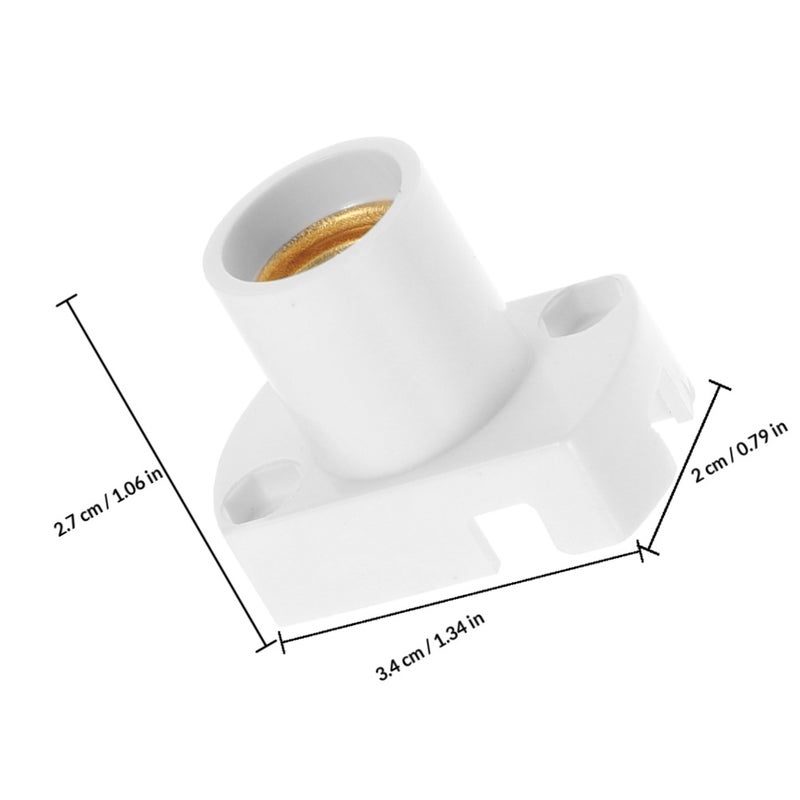 5pcs Light Socket Mounted Narrow Wall Rectangular Lamp Holder Screw Base Easy Installing Light Socket For Home Office Indoor Lighting Safe Use - Image 2