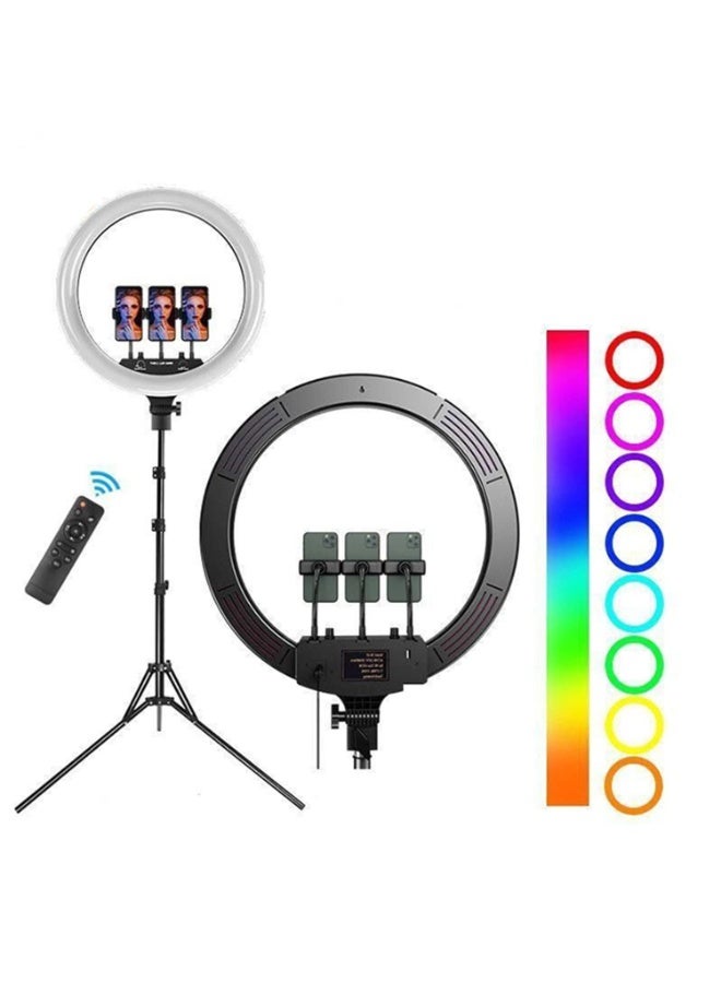 LED Ring Light with Tripod Stand & Mini Tripod – Adjustable Dual Color Temperature Lighting for Video Recording, Streaming, Photography & Makeup - Image 1