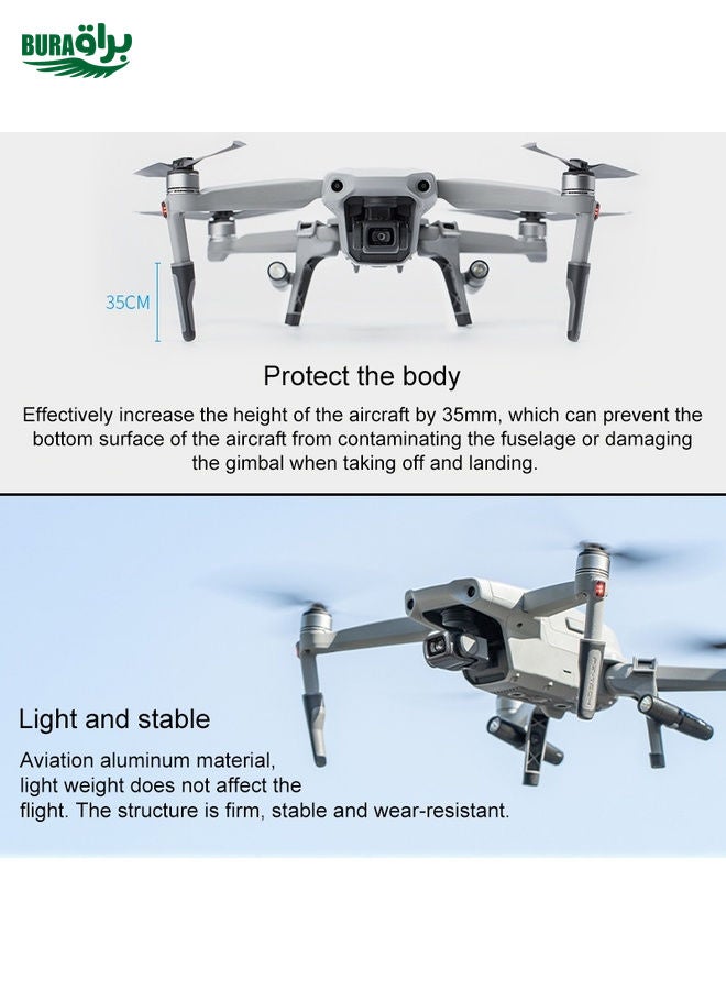PGYTECH P-16A-038 Portable Heightened Landing Gear Extensions Rack LED Headlamp Set for DJI Mavic Air 2
