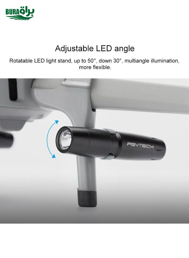 PGYTECH P-16A-038 Portable Heightened Landing Gear Extensions Rack LED Headlamp Set for DJI Mavic Air 2