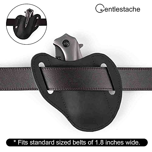 Gentlestache Leather Knife Sheaths for Belt,Folding Knife Belt Sheath, Leather Pocket Knife Sheath, Knife Holster Belt for Folding Knife, Black… - Image 3