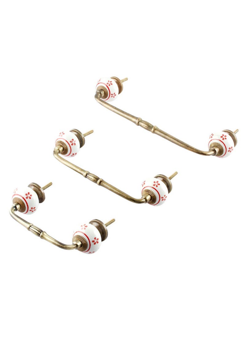 Indian-Shelf IndianShelf 1 Pack Red Decorative Drawer Pulls Unique Cabinet Handles for Door Dresser Antique Hardware 6 Hole to Hole BH710CK1161 