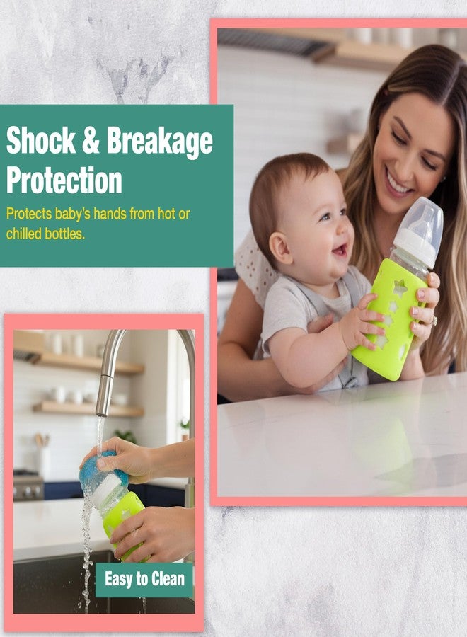 سيف-أو-كيد غطاء زجاجة سيليكون نقي خالٍ من مادة BPA من Safe-O-Kid - غطاء ناعم وغير سام لحماية زجاجات الأطفال، آمن للصغار، متين، سهل التنظيف، سعة 120 مل، أخضر - عبوة من قطعتين - Image 3