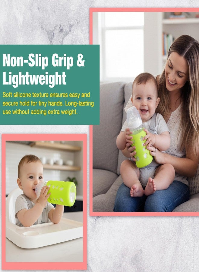 سيف-أو-كيد غطاء زجاجة سيليكون نقي خالٍ من مادة BPA من Safe-O-Kid - غطاء ناعم وغير سام لحماية زجاجات الأطفال، آمن للصغار، متين، سهل التنظيف، سعة 120 مل، أخضر - عبوة من قطعتين - Image 5