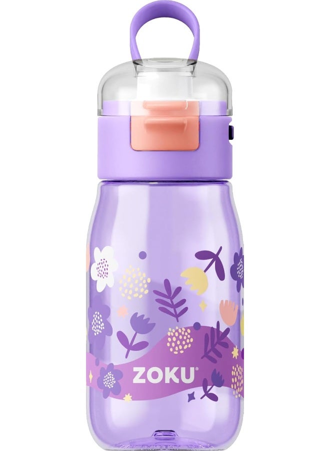 Zoku Kids Flip Gulp Bottle 475ml - Flowers