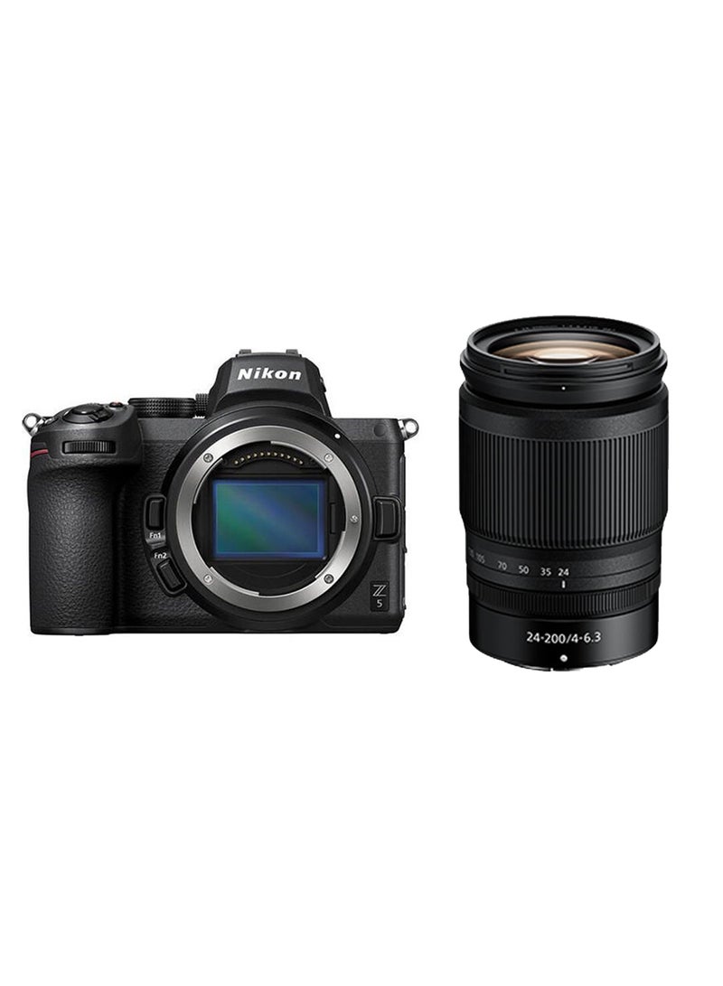 Nikon Z 5 Mirrorless Digital Camera + 24-200mm f/4-6.3 Compact Telephoto Zoom Lens For Z Mirrorless Cameras Black Bundle - Image 1