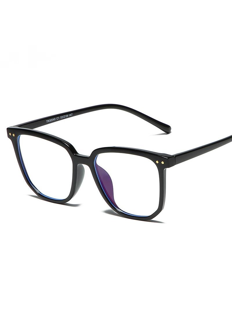 Generic - Ultralight anti-blue light glasses Fashion large frame goggles Black C1 - Image 1