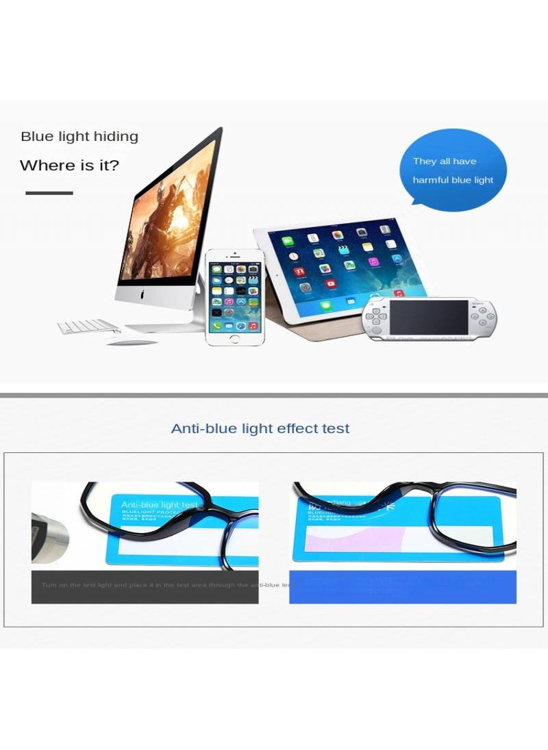 Generic - Ultralight anti-blue light glasses Fashion large frame goggles Black C1 - Image 1