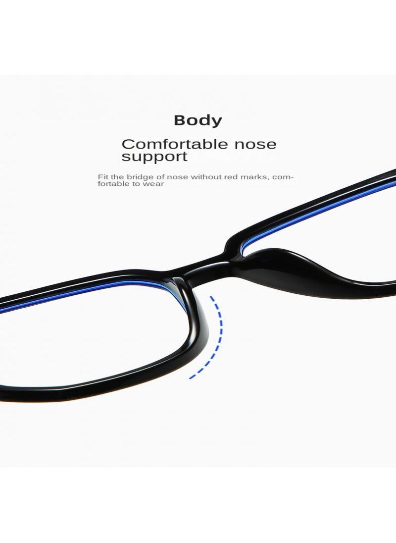 Generic - Ultralight anti-blue light glasses Fashion large frame goggles Black C1 - Image 1
