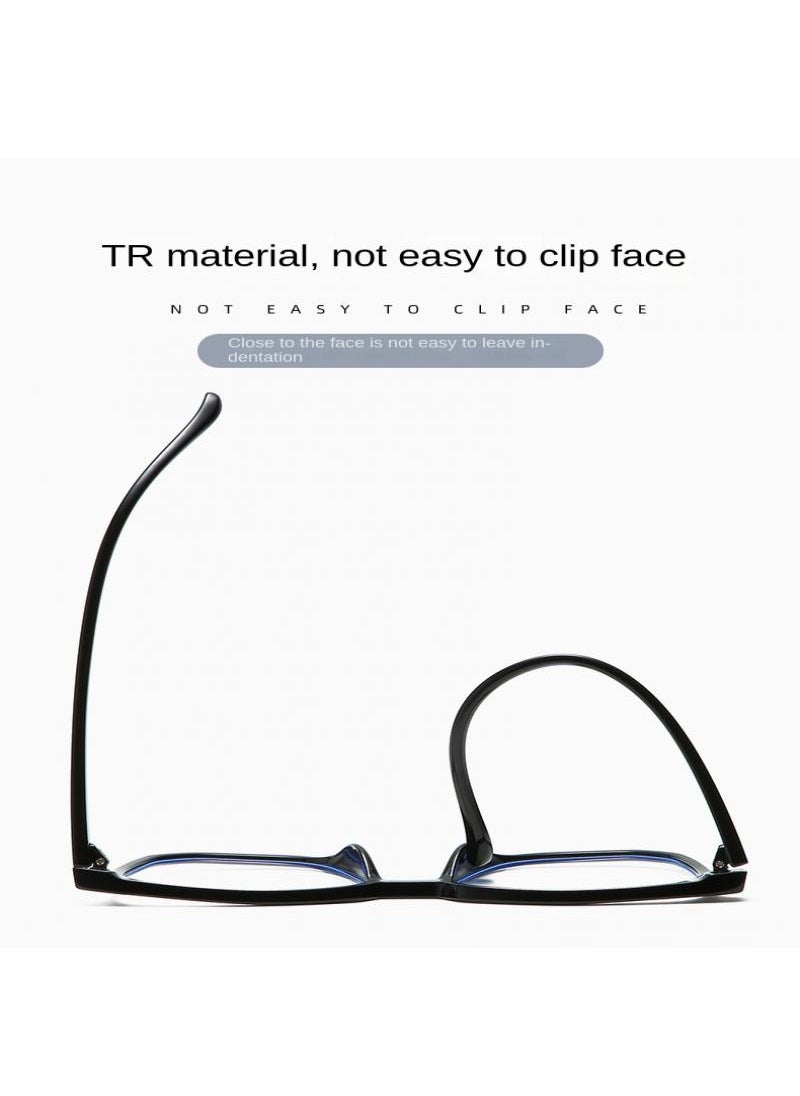 Generic - Ultralight anti-blue light glasses Fashion large frame goggles Black C1 - Image 1