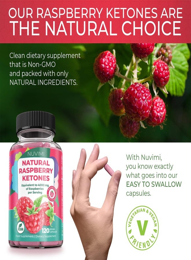 NUVIMI - Raspberry Ketones - 4000 mg - Natural Dietary Food Supplement to Help Support Healthy Keto Diet for Men & Women - 120 Vegan Capsules - Image 3
