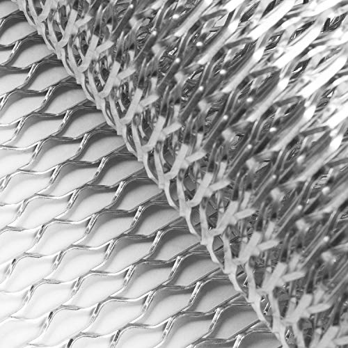 AggAuto Universal 40"x13" Car Grill Mesh - Aluminum Alloy Automotive Grille Insert Bumper Rhombic Hole 6x12mm, One of the Most Multifunctional Shape Grids Silver - Image 2