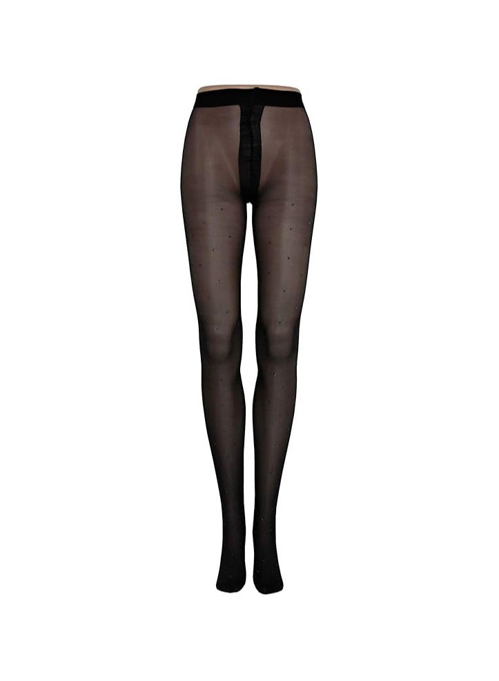 Marie France Victoria - Premium Quality Tights for Women | Size Extra Large | Black/Silver - Image 2