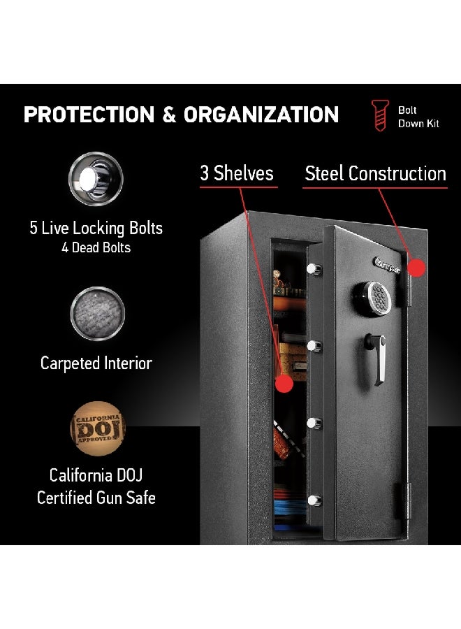 سينتري سيف خزنة بقفل بتركيبة رقمية ومفتاح تجاوز مضادة للحريق ومقاومة للماء أسود 74 كيلوجرام EF4738E - Image 4