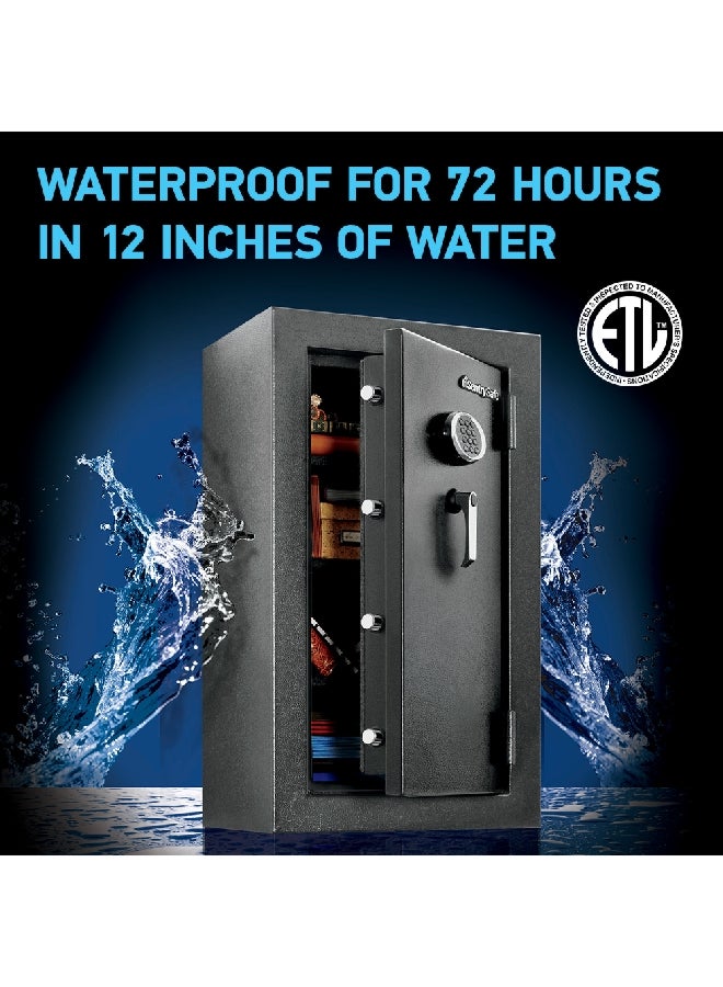 سينتري سيف خزنة بقفل بتركيبة رقمية ومفتاح تجاوز مضادة للحريق ومقاومة للماء أسود 74 كيلوجرام EF4738E - Image 3