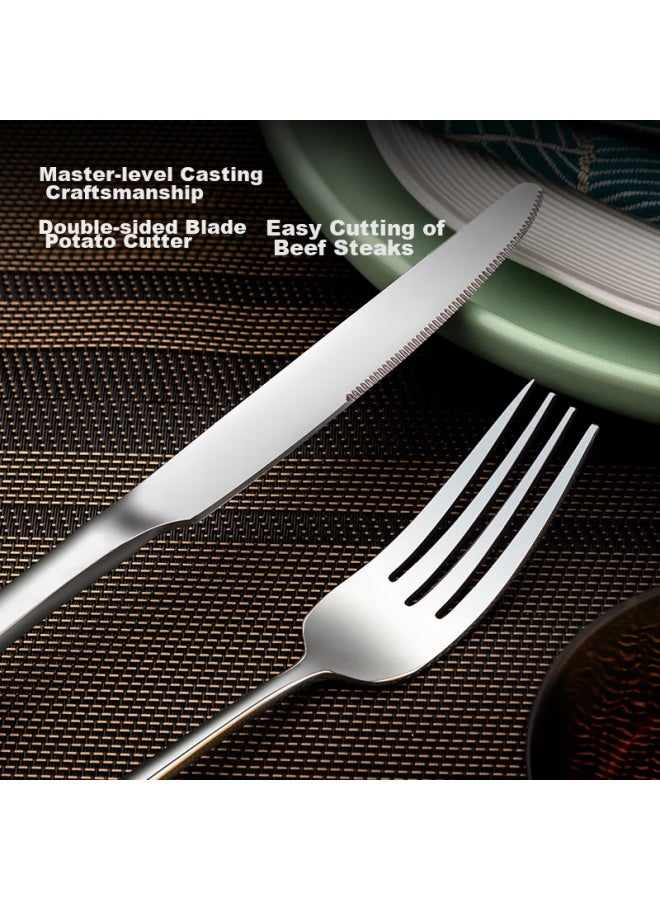 JD.com Jd Original Knife And Fork, Fruit Fork Steak Western Cutlery Set Stainless Steel [durable Anti-oxidation] Two-piece Set - Image 4