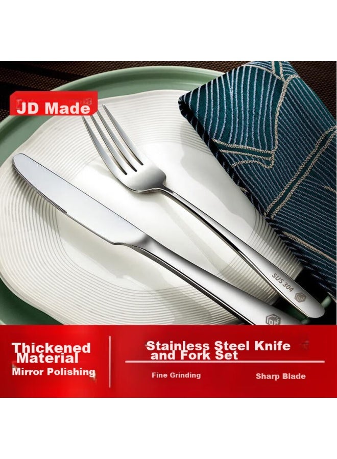 JD.com Jd Original Knife And Fork, Fruit Fork Steak Western Cutlery Set Stainless Steel [durable Anti-oxidation] Two-piece Set - Image 1