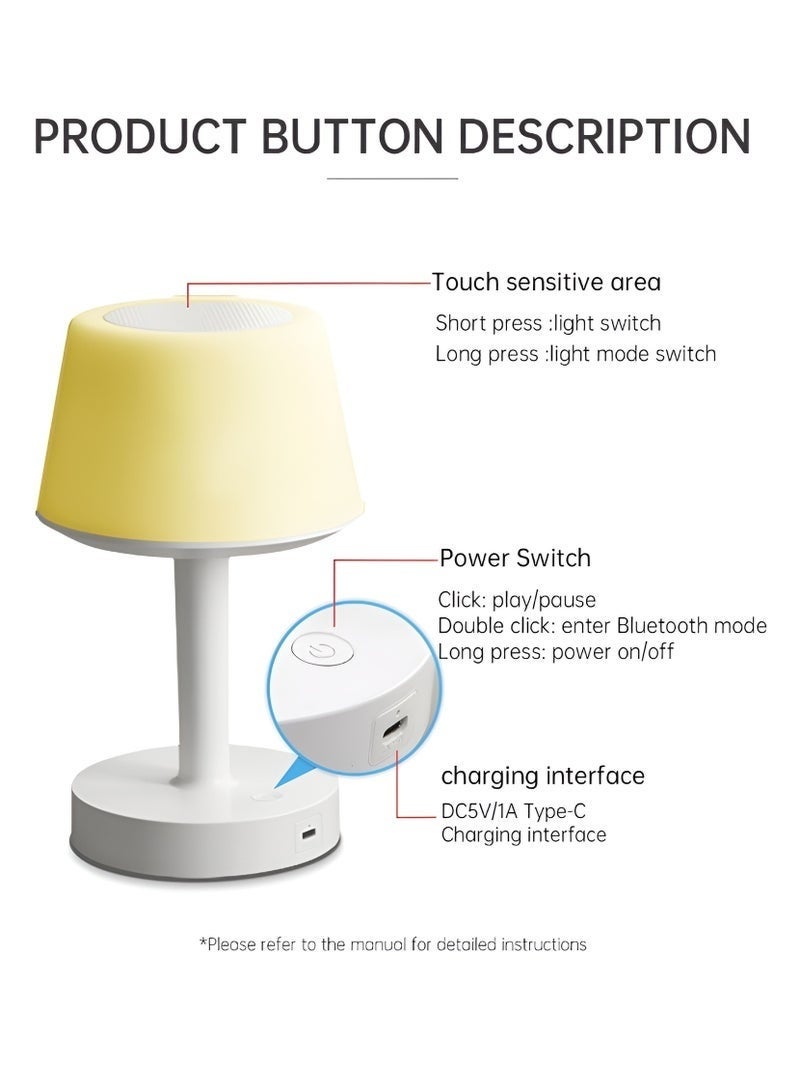 Rich Life QS-525 Quran Speaker Touch Lamp Bluetooth LED Desk Lamp with Remote Control | Portable Smart Quran Table Speaker with 8GB Memory 16 Reciters 16 Translations Colorful Night Light MP3 Player Bluetooth Speaker for Home Ramadan Gift - Image 4