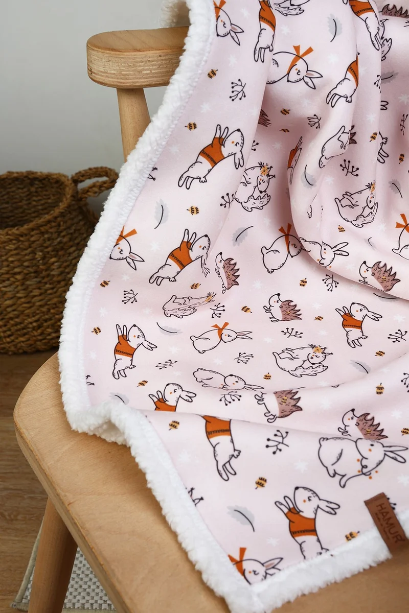 Hamur Fluffy Baby Blanket Mother Baby Newborn 80x100 Cm Tavs Powder Sheepskin Blanket