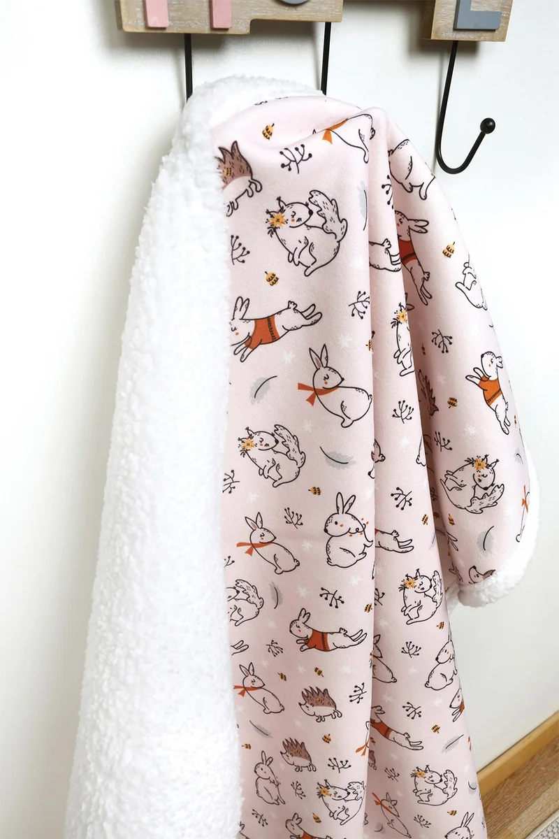 Hamur Fluffy Baby Blanket Mother Baby Newborn 80x100 Cm Tavs Powder Sheepskin Blanket