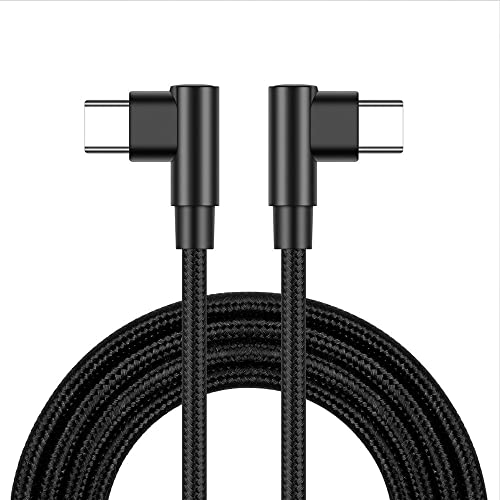 Maixbomr Right Angle USB C to USB C Cable 6.5FT,90 Degree 60W PD Type C Fast Charging & Data Nylon Braided Cable,Compatible USB C Devices Laptop/Tablet and Mobile Phone - 2M/6.5FT - Image 1