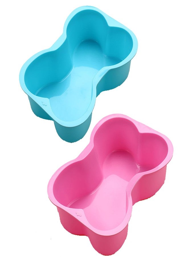 Dranvosk Dog Birthday Cake Mold Silicone Dog Bone Shaped Baking Pan Cake Pan,2PCS - Image 2