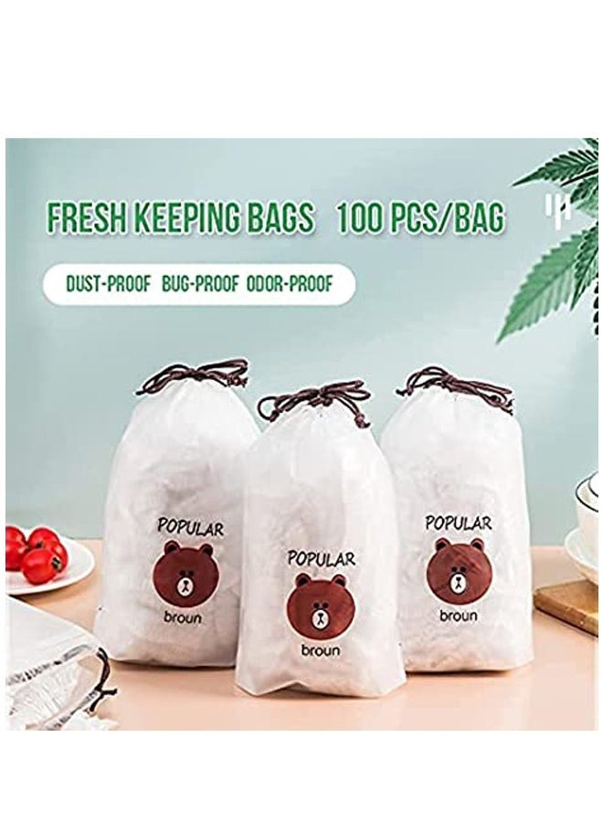 Fresh Keeping Bags, Stretchable Plastic Food Wraps, Reusable Elastic Food Storage Covers, Plastic Sealing Elastic Stretch Bowl Lids, Universal Kitchen Wrap Seal Caps (100pcs)  - Image 1