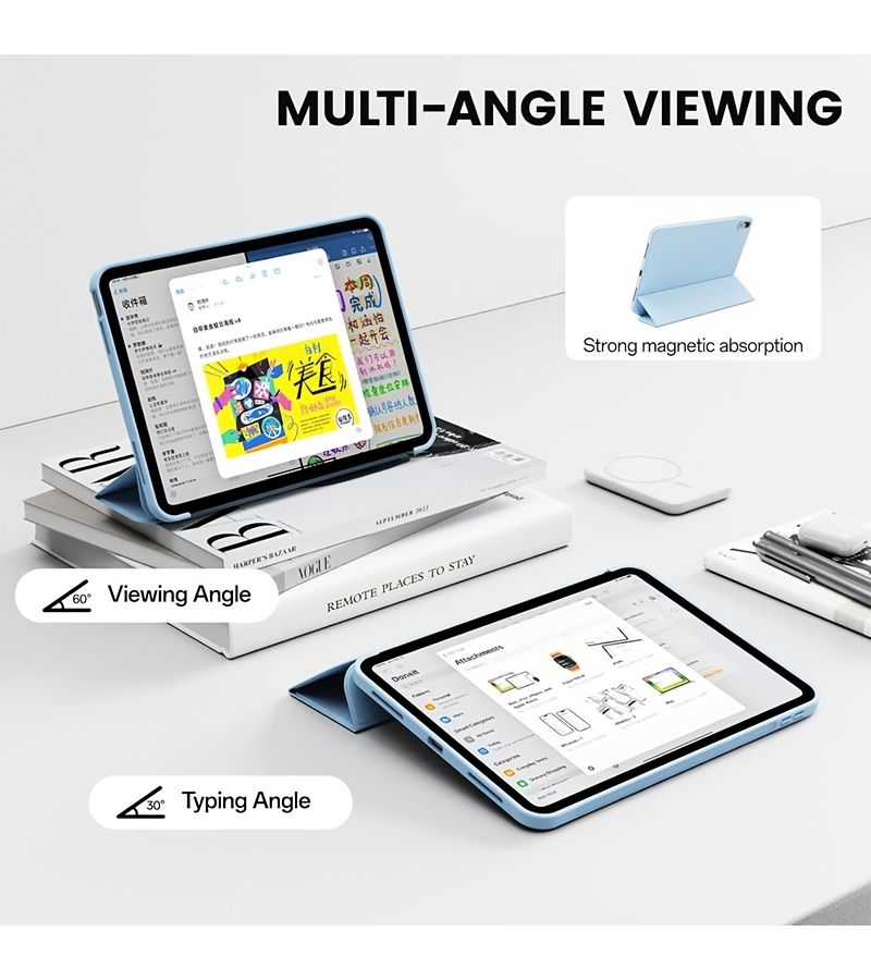 حافظة لجهاز iPad Mini 6 7 2024 رفيعة جداً مع حامل، وردي ناعم، من مادة TPU - Image 4