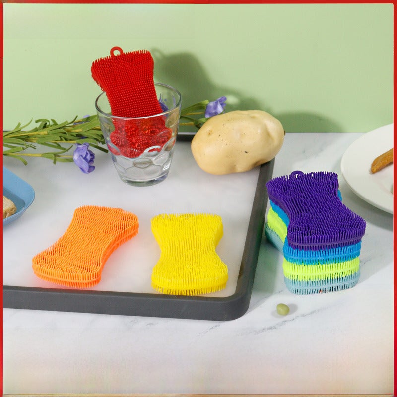 Multifunctional Kitchen Brush with Hanging Hole Green (OPP bag packing)