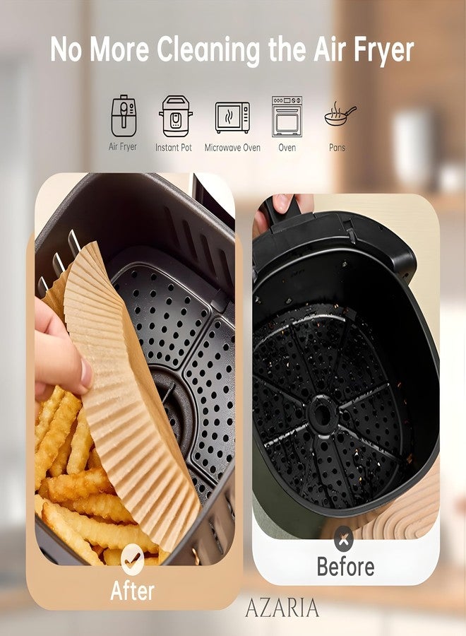 Azaria 100 PCS Air Fryer Paper Sheets Disposable Oil-Proof Liner for Air Fryer, Baking, Cooking, Roasting, and Microwave Non-Stick Parchment Paper(Square 8 Inch) (Paper 100 Pcs Liner) - Image 5