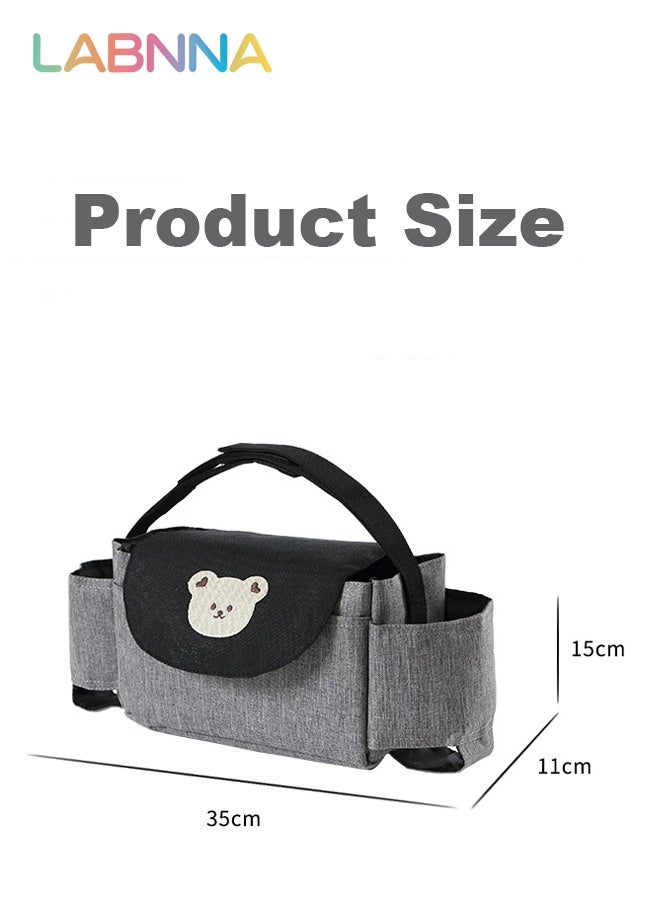 LABNNA Universal Stroller Organizer with Cup Holder, Baby Travel Essential, Stroller Caddy with Shoulder Strap, Stroller Accessories,Fits Most Strollers - Image 4