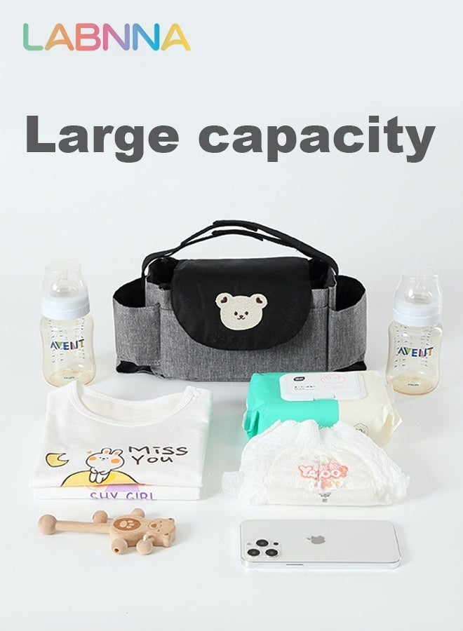 LABNNA Universal Stroller Organizer with Cup Holder, Baby Travel Essential, Stroller Caddy with Shoulder Strap, Stroller Accessories,Fits Most Strollers - Image 5