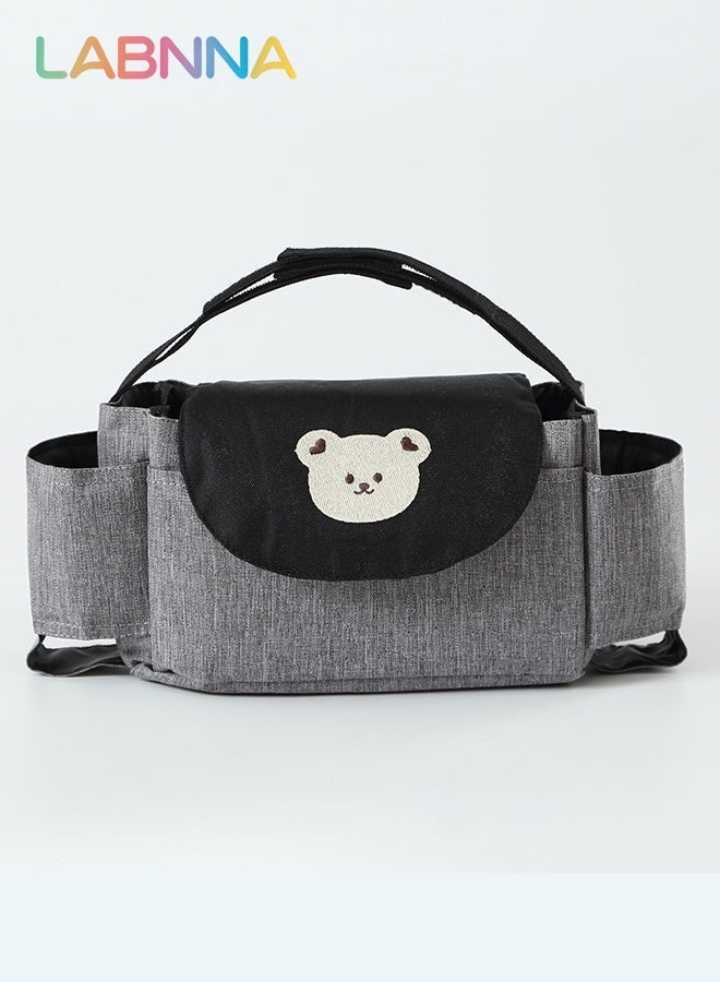 LABNNA Universal Stroller Organizer with Cup Holder, Baby Travel Essential, Stroller Caddy with Shoulder Strap, Stroller Accessories,Fits Most Strollers - Image 3