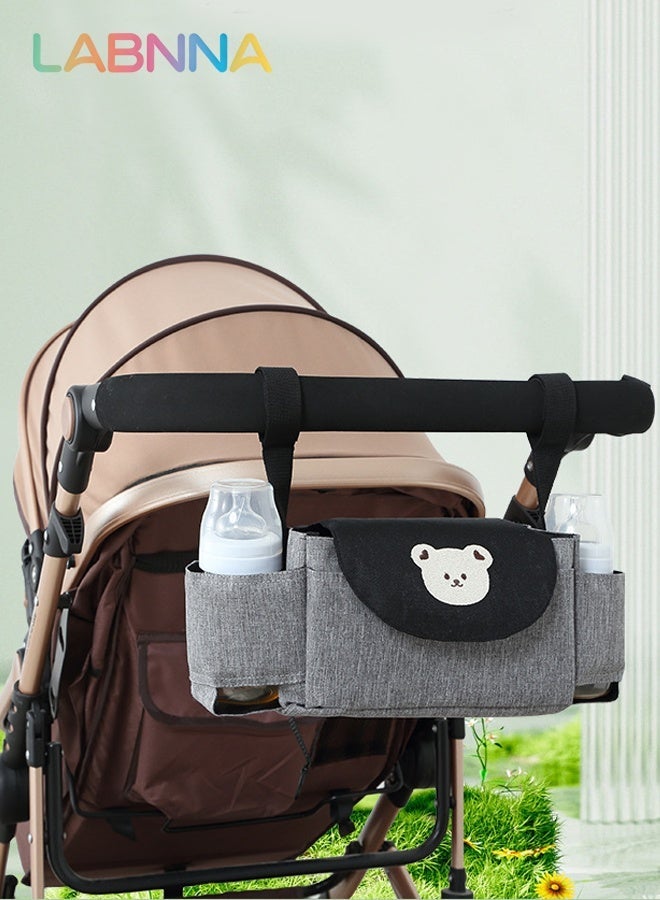 LABNNA Universal Stroller Organizer with Cup Holder, Baby Travel Essential, Stroller Caddy with Shoulder Strap, Stroller Accessories,Fits Most Strollers - Image 1