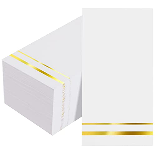 BUCLA 100-Count 3-Ply Disposable Napkins - Gold Paper Napkins Disposable Premium Quality - Thanksgiving Napkins/Dinner Napkins Disposable Soft, Absorbent for parties, weddings, Kitchen - Image 1
