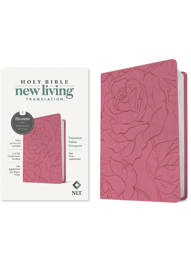 NLT Premium Value Compact Bible, Filament-Enabled Edition (LeatherLike, Pink Rose) - Image 2