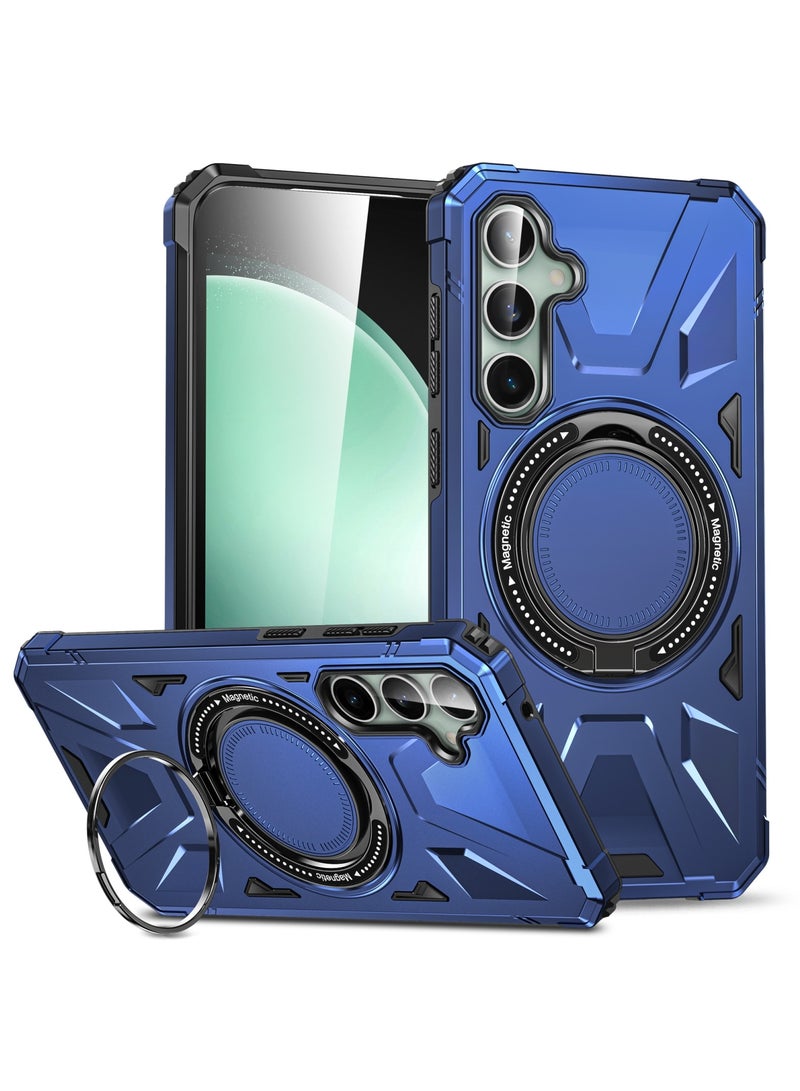 جولدن ماسك لهاتف سامسونج جالاكسي اية 14/ اية 14 5جى (Samsung Galaxy A14/A14 5G) جراب هاتف مغناطيسية مقاومة للصدمات من ماج سيف مع حامل حلقي - (ازرق) - Image 1