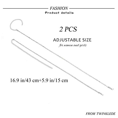 TWINKLEDE Leg Chain Jewelry Thigh Chains Jewelry Silver Rhinestone Body Accessories for Women (Pack of 2) - Image 3