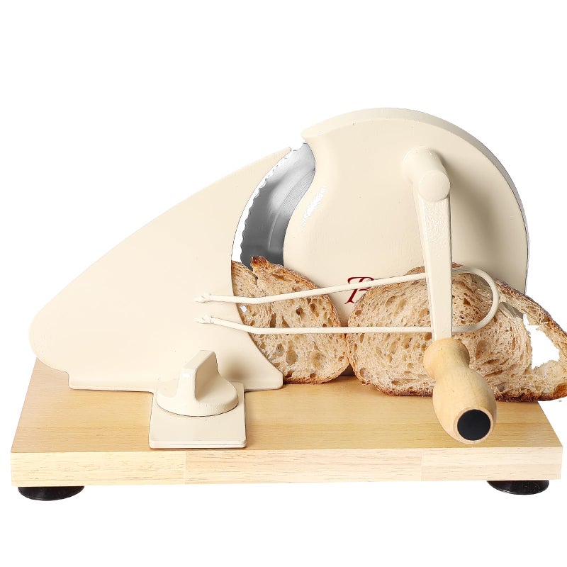 Brvclon Manual Bread Slicer for Homemade Sourdough,Adjustable Thickness,Hand Crank Bread Slicer with Stainless Steel Blade, Aluminum Alloy Frame & Solid Wood Base with Natural Wood Veneer Finish - Image 1