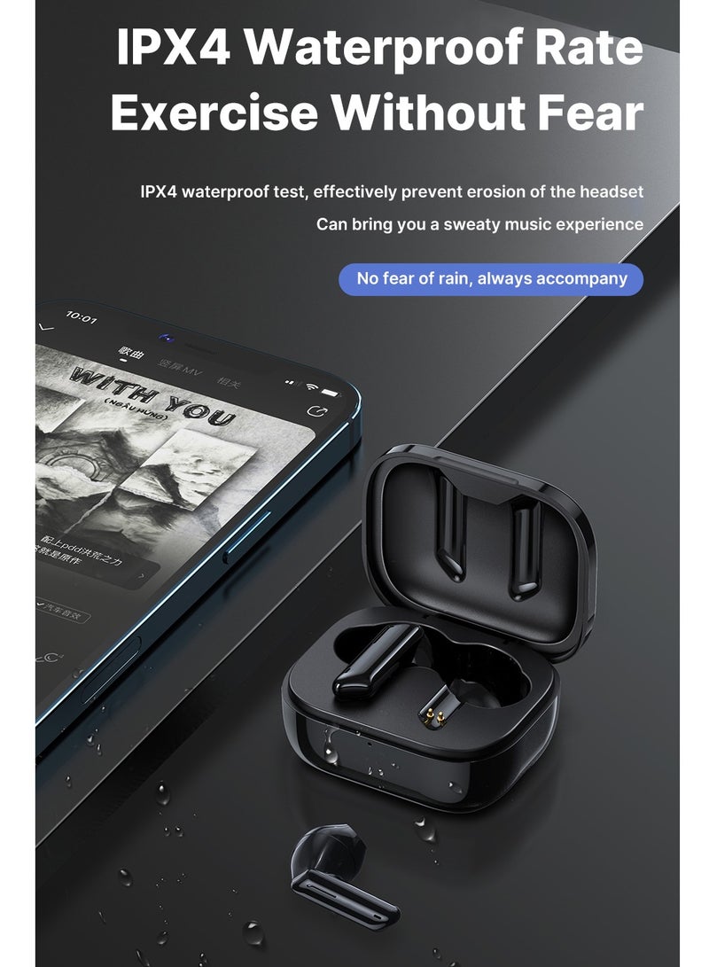 Awei T36 Wireless Sports Earphones, Bluetooth 5.3, Noise Cancelling, Waterproof, In-Ear, Microphone, Touch Control, Black  - Image 5