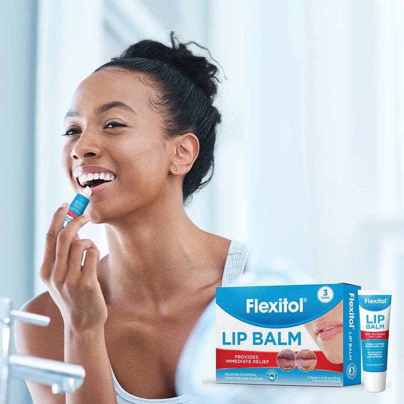 Flexitol Lip Balm, 0.35 Ounce Tube, Cream White, 3 Count (Pack of 1) - Image 4