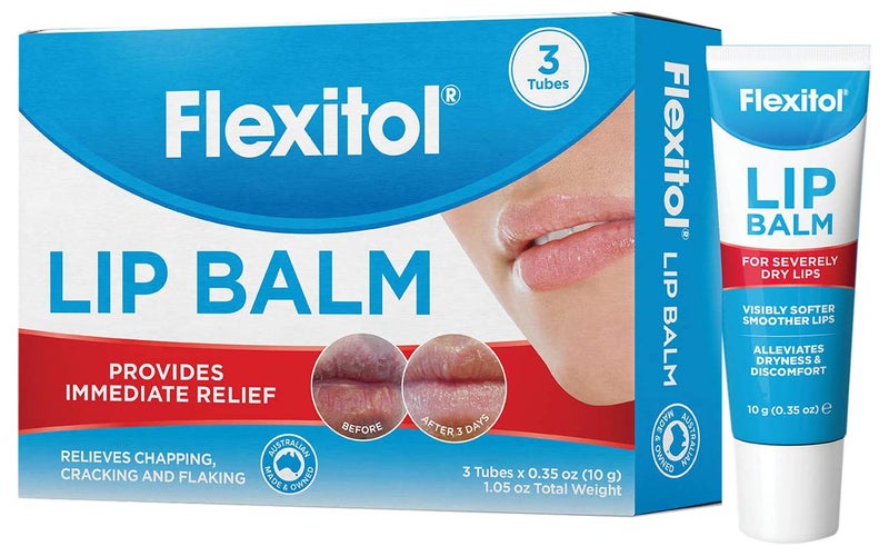 Flexitol Lip Balm, 0.35 Ounce Tube, Cream White, 3 Count (Pack of 1) - Image 1