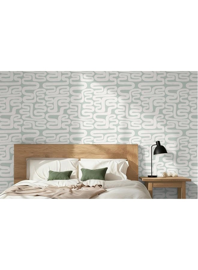 Micpolo Peel and Stick Wallpaper Modern Beige and Grey Waterproof Self-Adhesive for Bathroom Bedroom Living Room 17.3" x 78.7" - Image 3