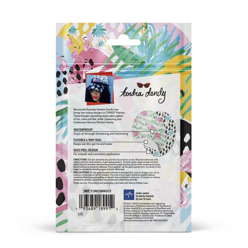 CuradÂ® Kendra Dandy CGM Patches (25-Count) | 3.13" x 4.13" Exclusive Continuous Glucose Monitor Patches | Waterproof and Easy-Peel Continuous Blood Glucose Monitor Patch for Consistent Application - Image 4