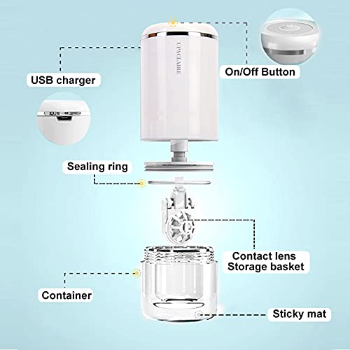 UpaClaire Ultrasonic Contact Lens Cleaner 2.0 (2nd Generation), Intelligent Cleaning Machine for Soft and Rigid Contact Lenses, White - Image 4